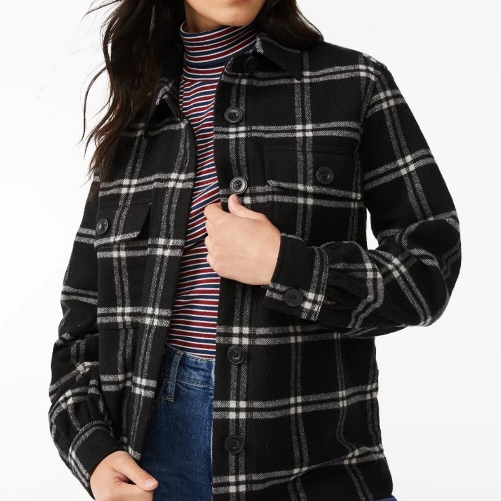 Free Assembly Plaid Shacket - Picture 2 of 8